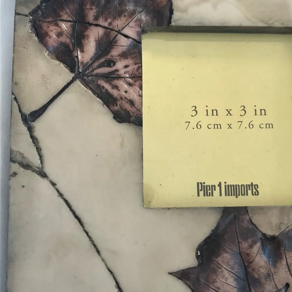 Pier 1 Imports Picture Frame Pressed Leaves Marble Look Background